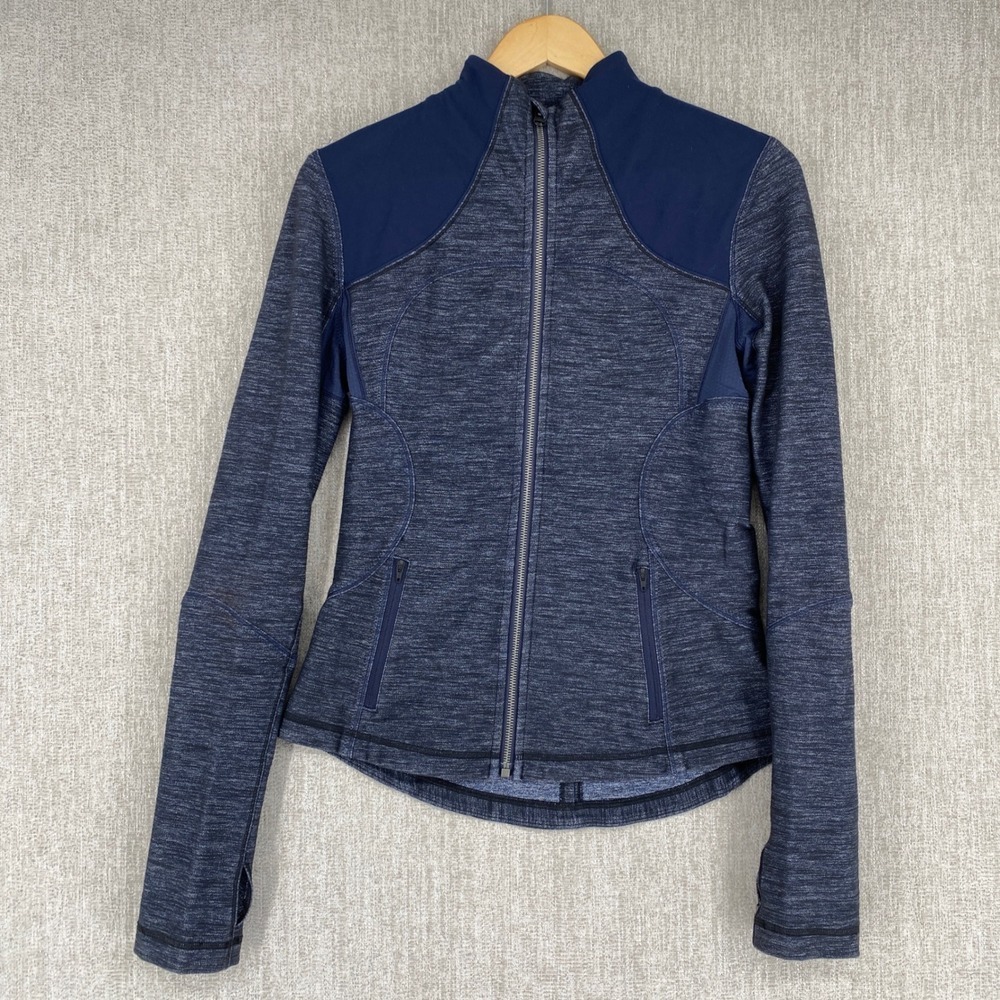 Lululemon‎ Define Jacket Size 8 Blue Space Dye Full Zip Thumbholes